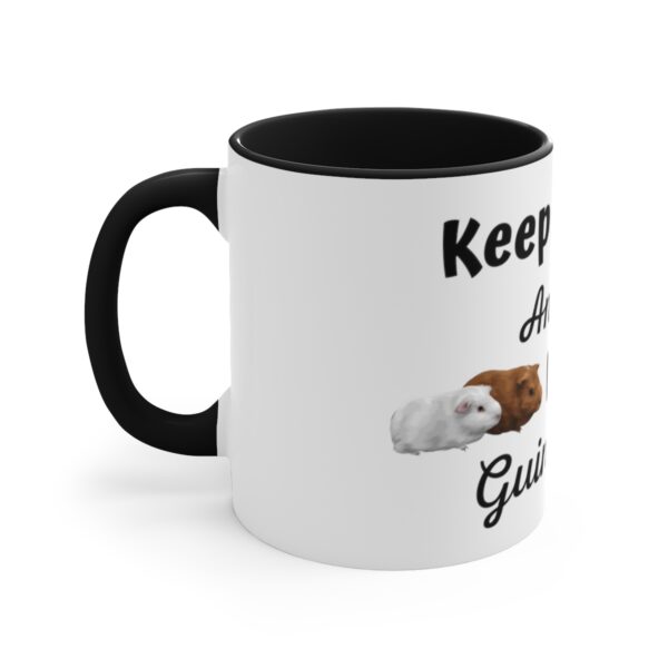 Keep Calm and Pet Guinea Pigs Coffee Mug - 11oz White With Black or Navy - Image 2