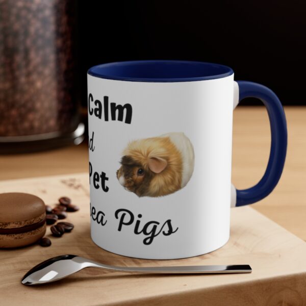 Keep Calm and Pet Guinea Pigs Coffee Mug - 11oz White With Black or Navy - Image 8